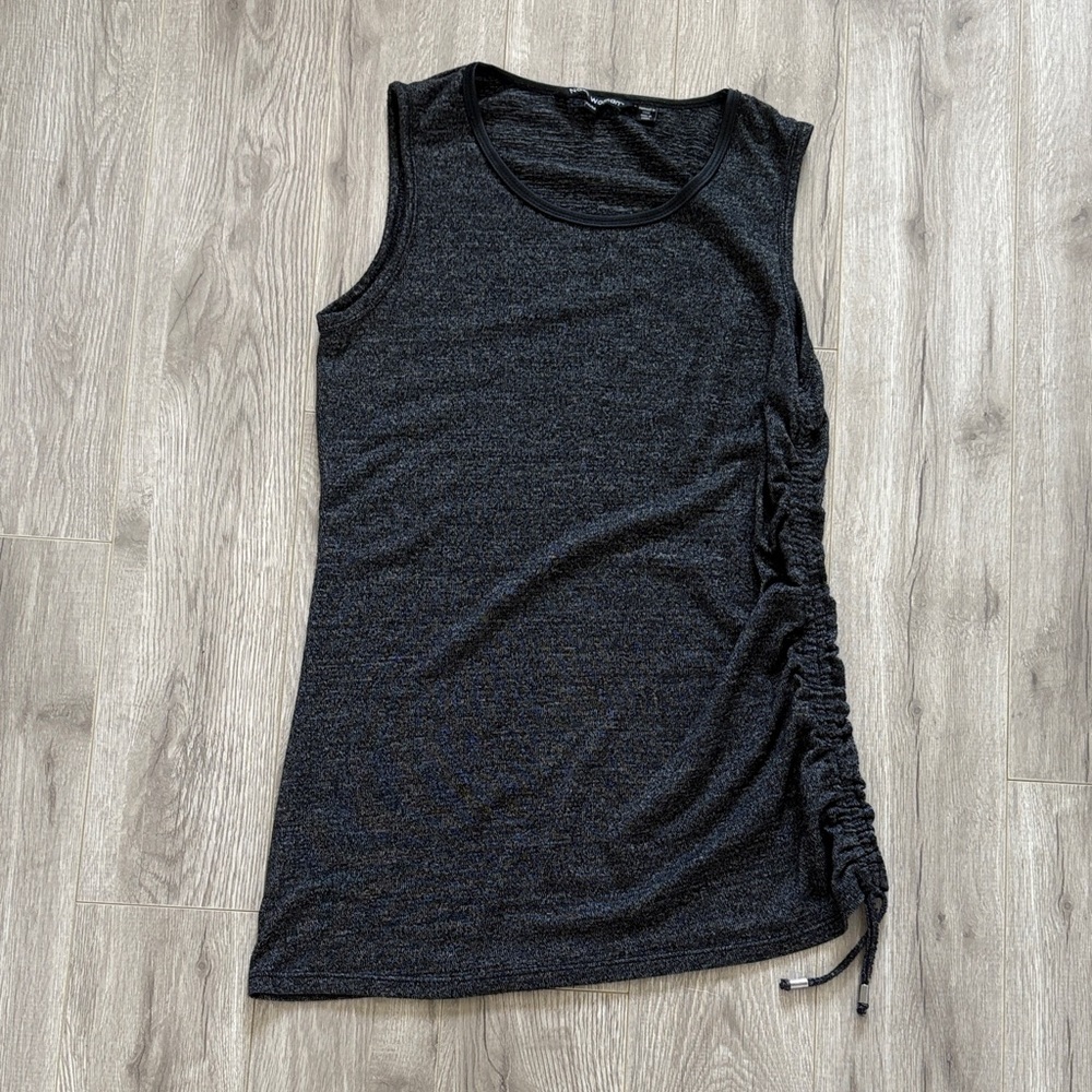Sleeveless Gray Ruched Top